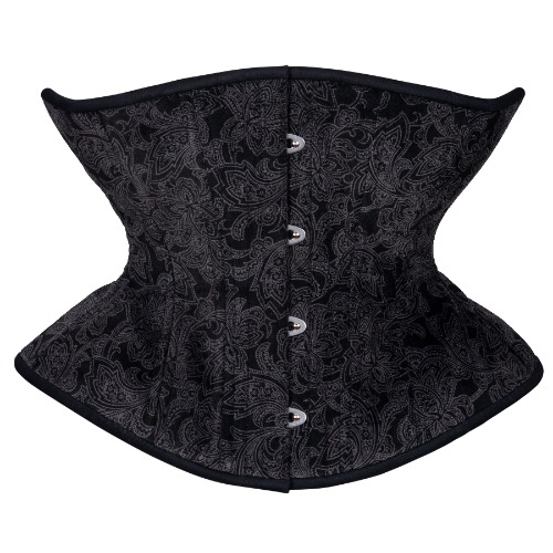 Black with White Fligree Corset, Libra Silhouette, Regular | 18