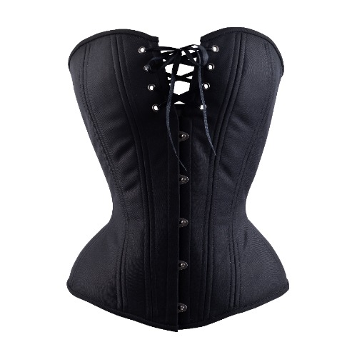 Black Cashmere Overbust Corset, Hourglass Silhouette, Regular | 22S