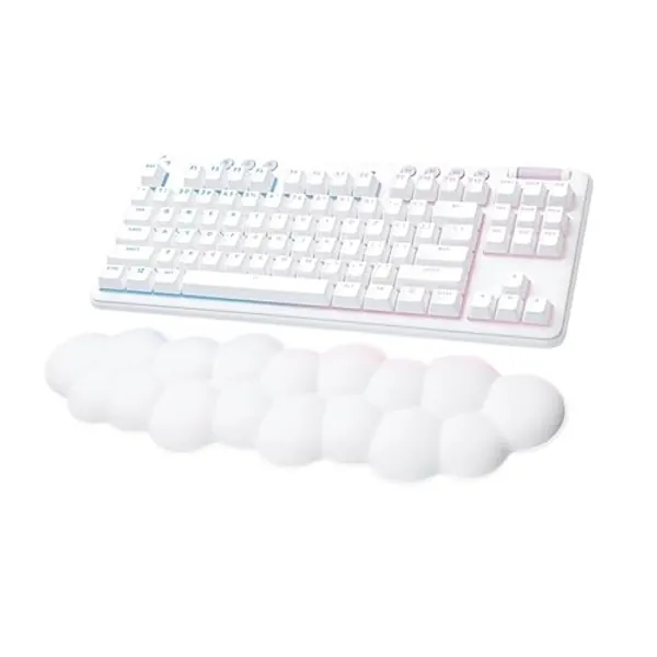 Logitech G715 kabellose Tastatur mit LIGHTSYNC-RGB-Beleuchtung, LIGHTSPEED, Taktile Switches (GX Brown) und Handballenauflage, PC/Mac - Weiß - Tastatur - Kabellose