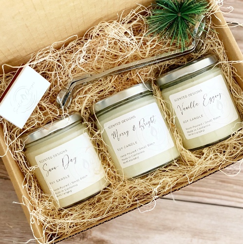 Scented Candles Gift Set - Create Your Own - 1, 2, or 3 Candles - 7oz Glass Jars | 1 Candle / Valentine's Day (Heart)