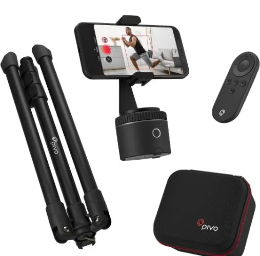 Pivo Pod with Remote Control, Smart Mount, Travel Case, and Tripod - Auto Tracking Smartphone Holder & Tripod Mount for Fitness Creators and Active Users with 360° Handsfree Video Recording : Cell Phones & Accessories