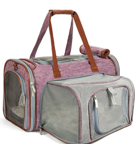 Mr. Peanut's Expandable Airline Approved Soft Sided Pet Carrier, Low Profile Gold Series Tote, Premium Brand Self Locking Zippers, Plush Faux Fleece Bedding with a Sturdy Plywood Base : Pet Supplies