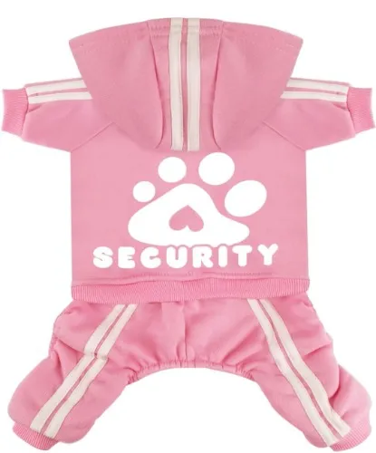 Otunrues Dog Hoodies, Pet Dog Clothes Pullover 4 Legs Jumpsuit Sweatshirt Security Patterns Outfit Doggie Winter Coat Cotton Puppy Hoodied for Small Medium Large Dogs Cats(Pink,M) : Pet Supplies