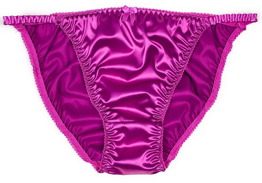 Satin String Bikini Panty - Magenta / Hot Pink