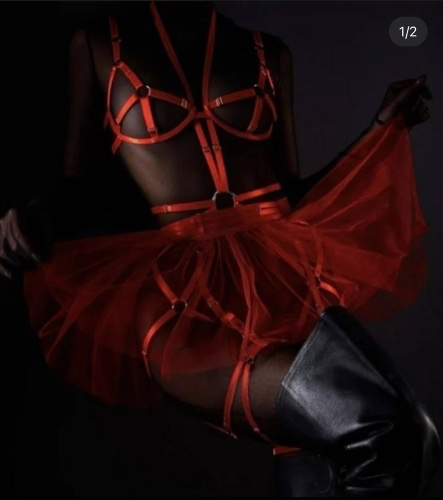 Avidlove Women Deep V Halter Lingerie Teddy One Piece Bodysuit Lace Babydoll - Large - 1 A-red