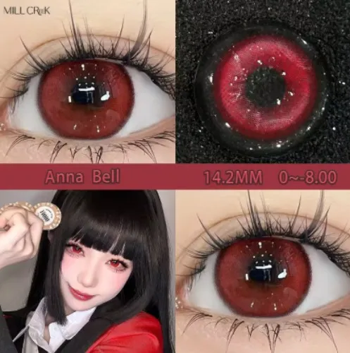 Mill Creek 1Pair Hot Selling Cosplay Color Contact Lenses for Eyes Red Lenses Degree 0 to -8.00 Anime Beauty Pupil Fast Shipping