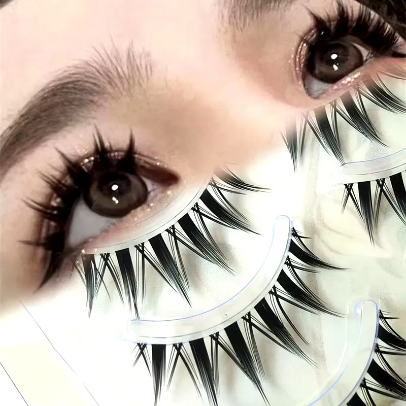 5 Pairs Natural Long Cat Eye Fake Eyelashes Cosplay Makeup 