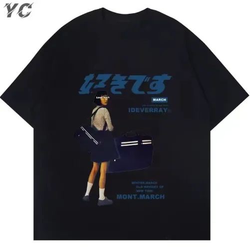 Hip Hop Streetwear Harajuku T Shirt Girl Japanese Kanji Print 