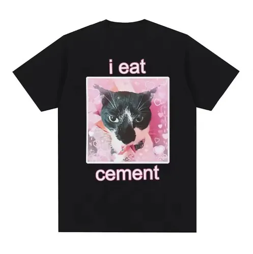 I Eat Cement Cat Meme Graphic T-Shirt