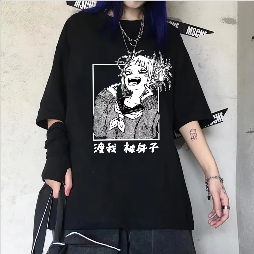 Japanese Anime My Hero Academia T Shirt Women Kawaii Cartoon Himiko Toga 