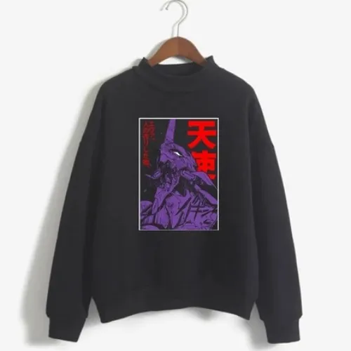  Round Neck Sweatshirt Cotton Anime Evangelion Eva 01