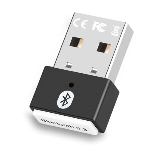 Confitik Bluetooth Adapter PC - USB Bluetooth 5.3 Dongle (EDR & BLE) - Bluetooth Stick für Desktop Laptop, Plug & Play, Kompatibel mit Windows 11/10/8.1/7