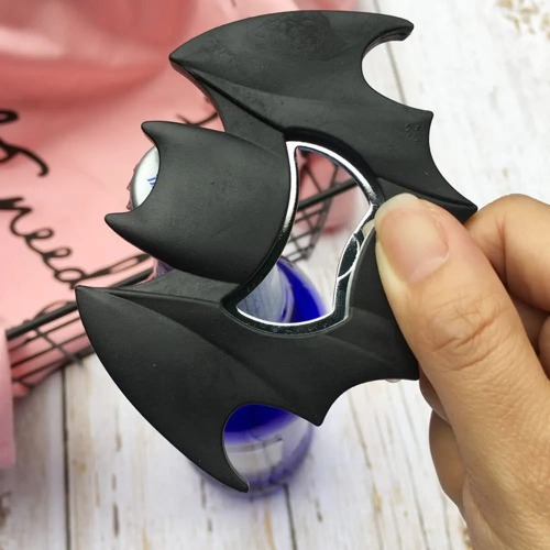 Bat Shape Bottle Opener Fridge Magnet Halloween Goth Homeware Gift - Black