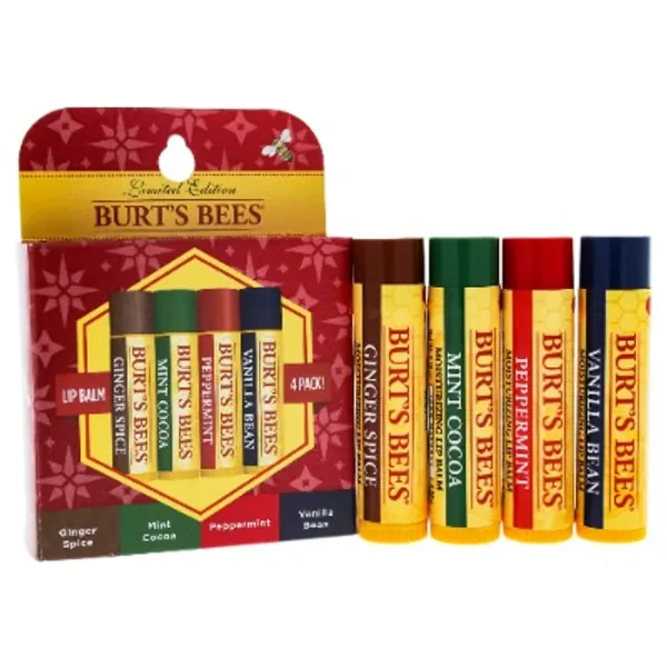 Burt's Bees Burts Bees Lip Balm Pack Blister By Burts Bees for Unisex - 4 X 0.15 Oz Lip Balm Ginger Spice, Mint, 4 Count