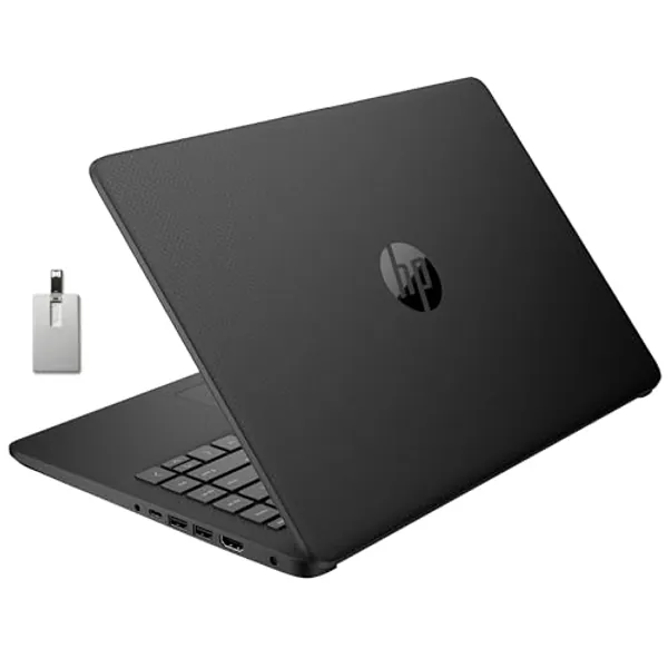 HP Stream 14" HD SVA Laptop, Intel Celeron N4120 Processor, 4GB RAM, 64GB eMMC Flash Memory, Intel UHD Graphics 600, 1-Year Office, Bluetooth, Win 11 S, Black, 128GB Hotface USB Card