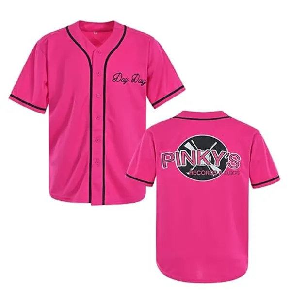 Men's Next Friday Pinky's Record Movie 90s Hip Hop Stitched Sports Fan Baseball Jersey Clothing for Party Black Pink