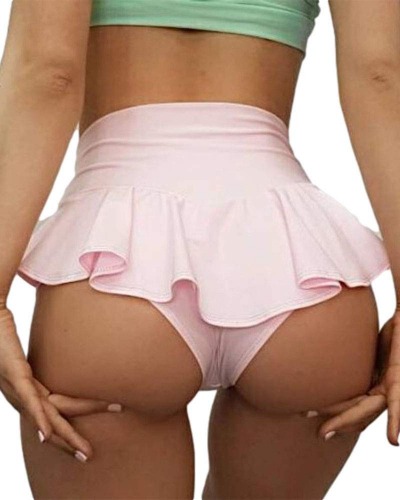 BZB Women's Cut Out Yoga Shorts Scrunch Booty Hot Pants High Waist Gym Workout Active Butt Lifting Sports Leggings - Medium X-pink