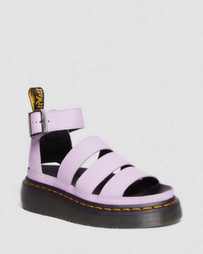 DR MARTENS Clarissa II Pisa Leather Platform Strap Sandals