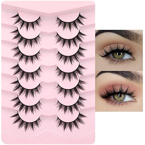 Manga Lashes False Eyelashes Doll Dramatic Eyelashes Anime Cosplay Japanese Style Lashes Spiky Long Thick Mink Eye Lash Strips by EYDEVRO - Doll