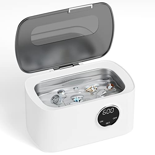 Ultraschallreinigungsgerät Ultraschallreiniger Mit 5 Zeitfunktionen und Digitalanzeige Ultraschallgerät 600ml Ultraschallbad Ultrasonic Cleaner für Brille Schmuck Uhren Zahnersatz (MEHRWEG)
