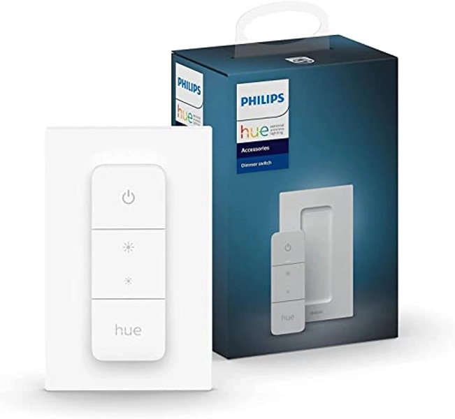 Philips Hue Dimmschalter, Zubehör für Ihr Philips Hue System, kabelloses Dimmen ohne Installation, Abrufen von Lichtszenen