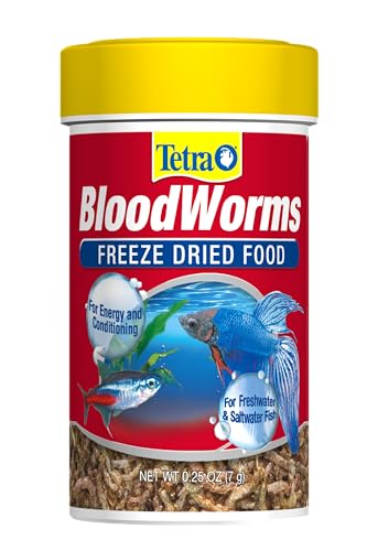 etra® BloodWorms 0.25 Oz, Freeze-Dried Food for Freshwater and Saltwater Fish, Seafood(Pack of 1) - 0.25 Ounce (Pack of 1)