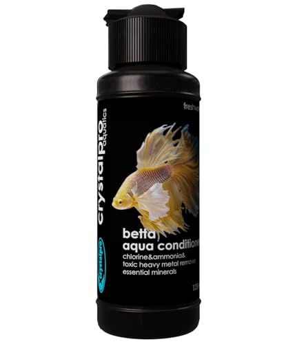 Crystalpro Betta Water Conditioner 4.22 Oz - Treats 660 Gallons - Neutralizes Chlorine and Ammonia Concentrated Betta Fish Water Conditioner for Betta Fish Tank - Beta Fish Tank Accessories