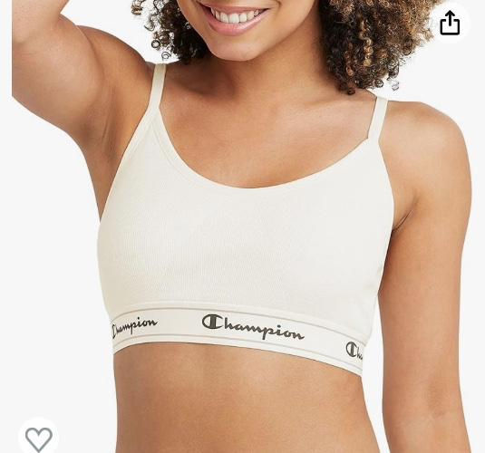 Champion Womens Heritage Bralette, Cotton Stretch Pullover Bra