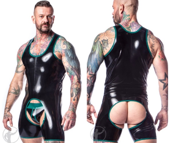 Rubber Shortie Chaps Suit