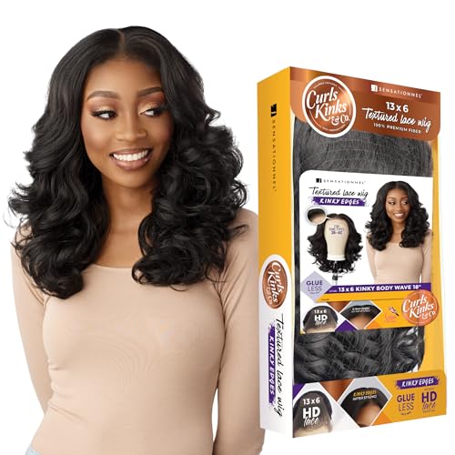 Sensationnel Kinky Edge 13x6 Lace Wigs - Kinky Edge Body Wave 18-inch glueless synthetic wig - CKCO Kinky Edge Body Wave 18 Inch (BALAYAGEMOCHA) - BALAYAGEMOCHA