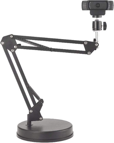 OXENDURE Webcam Stand 22 inch Suspension Boom Scissor Arm Stand with Base,Compatible with Logitech Webcam C925e C922x C922 C930e C930 C920 C615, GoPro Hero 8/7/6/5, Arlo Ultra/Pro/Pro 2/Pro 3/Brio 4K