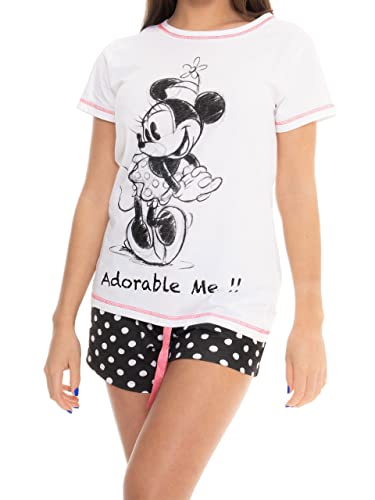 Disney Pijamas para Mujer Minnie Mouse - XL - Blanco