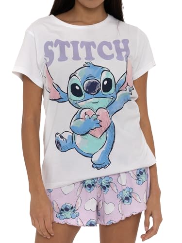 Disney Pijama De Stitch | Stitch Pijama Mujer | Pijamas para Mujer - XXL - Blanco