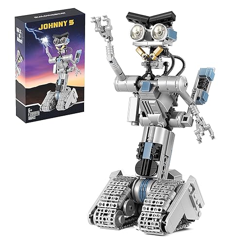 Millionspring Johnny 5 Robot Building Toy Set for Boys Girls, Robot Mecha Figures Model Toys, STEM 6+ Age Educational Halloween (386 Pcs)