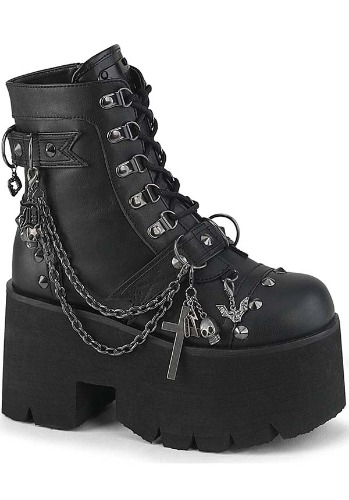 ASHES-52 [Black] | PLATFORM BOOTS [PREORDER] - US 10 [WOMENS]