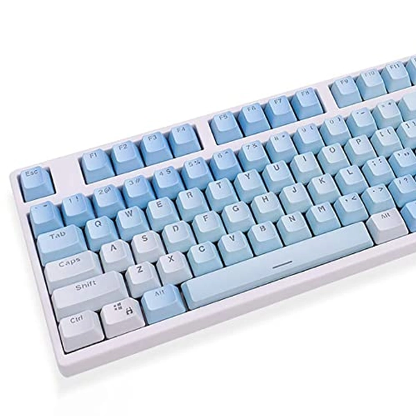 104 Keys Sunset Gradient Backlit Keycaps Thick PBT OEM Profile for Cherry MX Switches of Mechanical Keyboard 104 87 61(Blue)