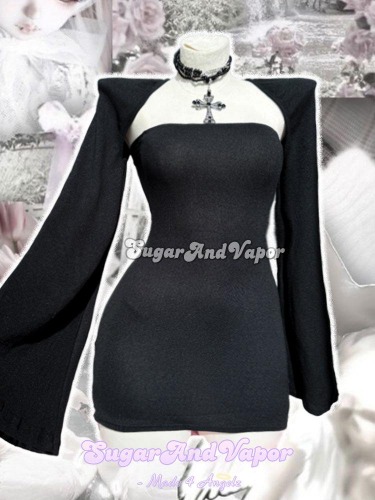 Dark Romantic Knit Shrug Dress