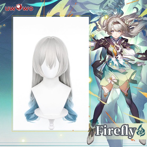 Uwowo Honkai Star Rail Firefly Cosplay Wig Long Silver Blue Hair