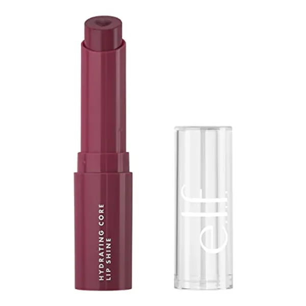 e.l.f. Hydrating Core Lip Shine, Conditioning & Nourishing Lip Balm, Sheer Color Tinted Lip Moisturizer, Delightful, 0.09 Oz