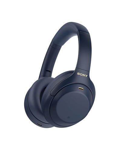 Sony WH-1000XM4 Wireless Premium Noise Canceling Overhead Headphones with Mic for Phone-Call and Alexa Voice Control, Midnight Blue WH1000XM4 - Blue - Headphones Only