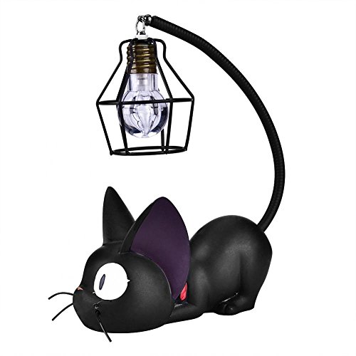 Veilleuse, Mignon Chat Noir Animal Veilleuse Créative Résine Artisanat Lampe De Bureau Chambre Table Décoration Cadeau Ornements Maison Pépinière Lampe Chambre Chevet Kawaii(1) - 1