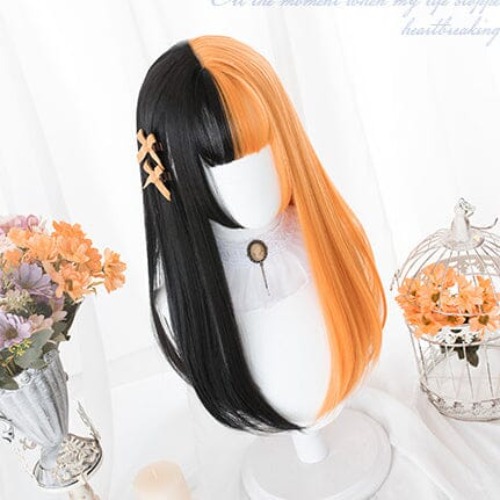Halloween Night Black Orange Long Wig SD01001 | Default Title