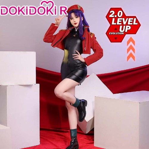 【Ready For Ship】【Size S-4XL】DokiDoki-R Anime EVA Neon Genesis Evangelion Cosplay Katsuragi Misato Costume | M