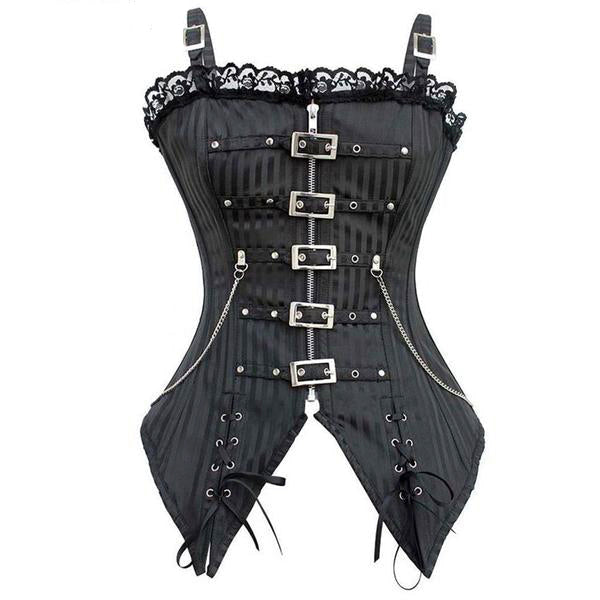Punk Rock Corset - Black / XL