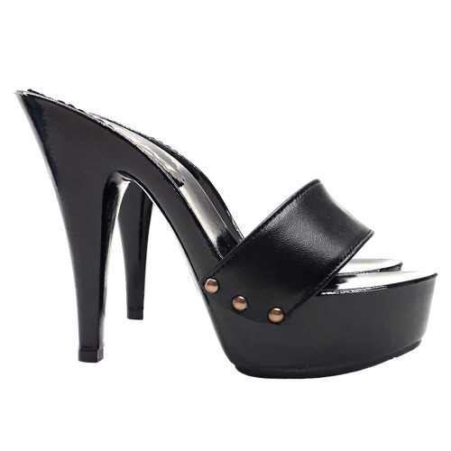 Kiara Shoes SCHWARZE Clogs MIT FARBBAND aus Leder - K9503 NERO PELLE - 