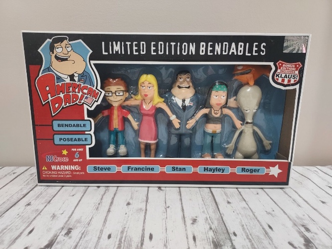 Rare American Dad Sealed Limited Edition Six Bendables Set NJCroce 2020/15000 