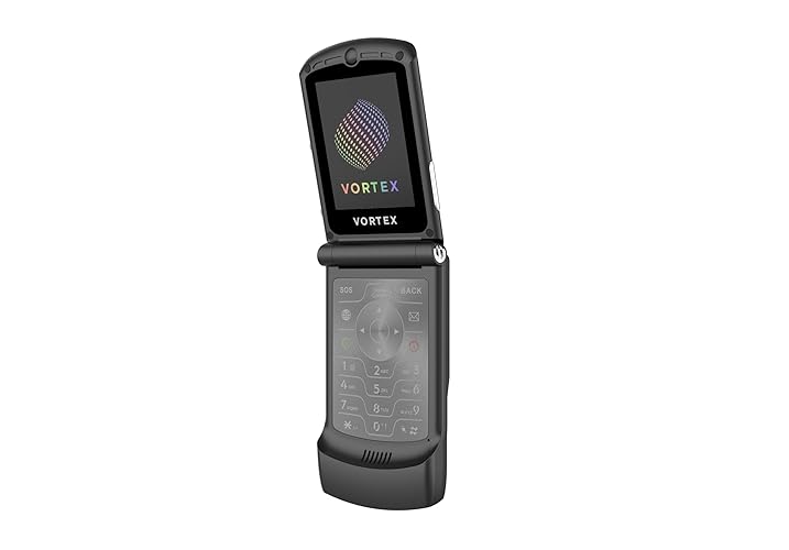 Vortex V3 4G LTE Flip Phone | Dual Display 2.4” Main + 1.2” Sub | Android 11 Go | Quad-Core 1.5GHz | 2GB RAM + 16GB Storage | Removable 1000mAh Battery | Type-C Charging