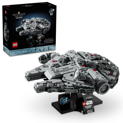 LEGO Star Wars Millenium Falcon Set for Adults, Collectible Starship Model Building Kit, Home or Office Décor Accessory, Memorabilia Treat for A New Hope Fans 75375