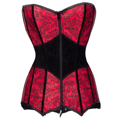 Gothic Red Black Mature Corset Top - black / M