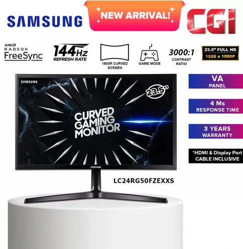 Samsung 23.5" LC24RG50FZEXXS VA FHD 144Hz 4ms AMD FreeSync Curved Gaming Monitor